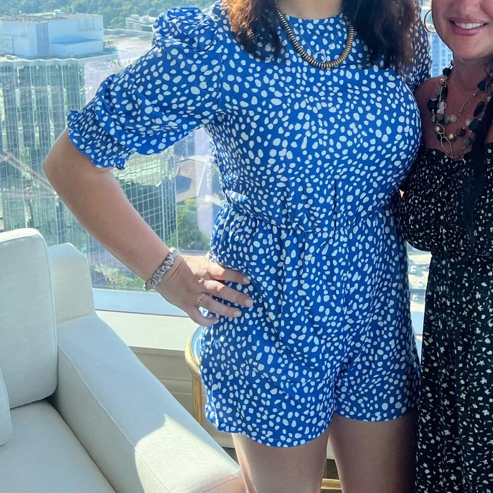 Pattern Blue Romper - Picture 2 of 2
